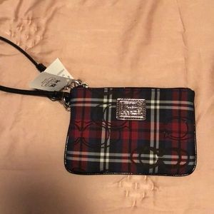 Coach Plaid Wristlet